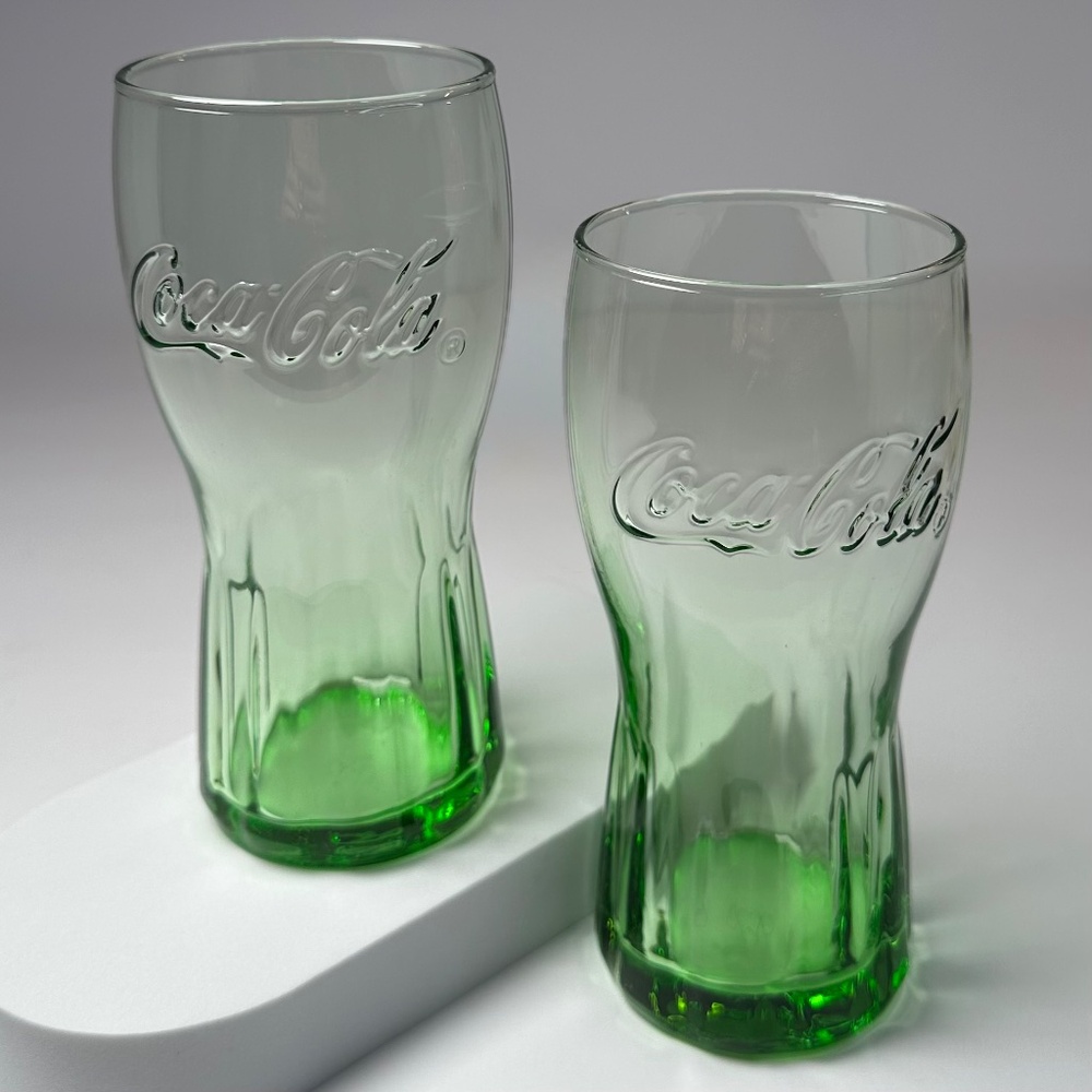 ✨ 3 for $45 DEAL! ✨ Coca-Cola Green Recycled Glass Tumblers – Set of 2